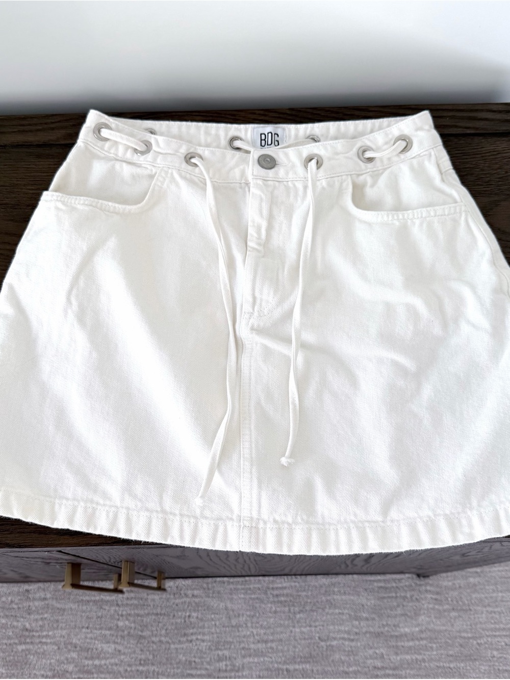 BDG Urban Outfitters White Denim Mini Skirt